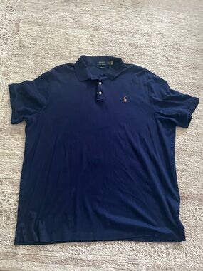 Polo Ralph Lauren Navy Blue Polo Shirt XXL Classic Fit Short Sleeve Logo